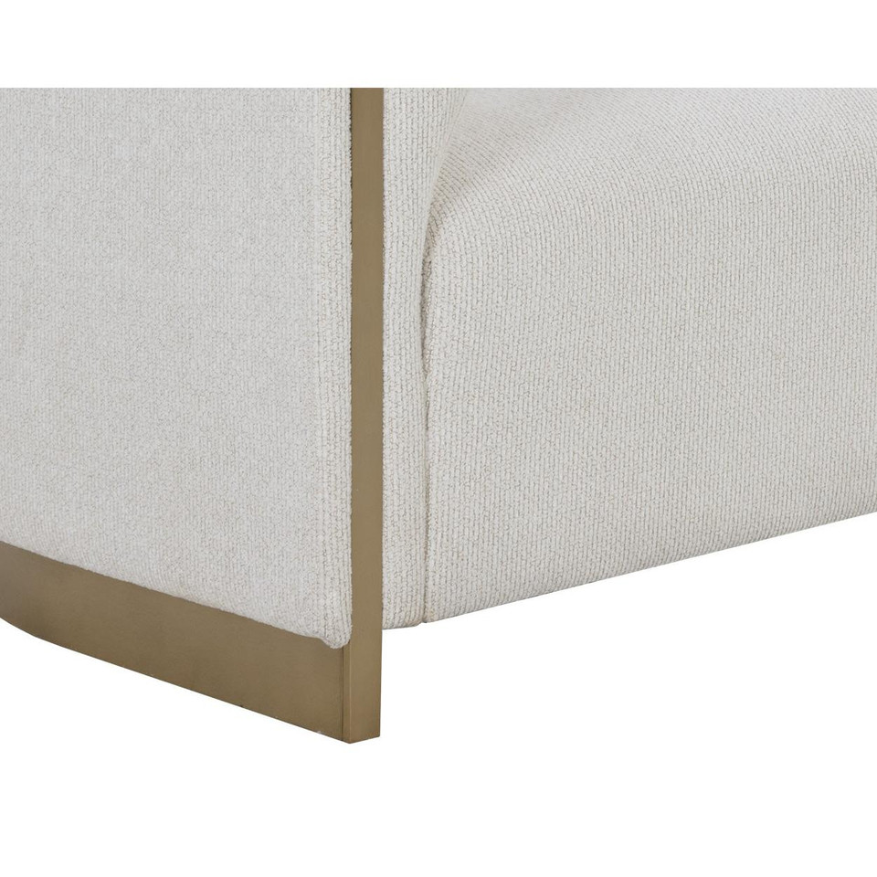 Larron Cream Curved Sofa, view 4