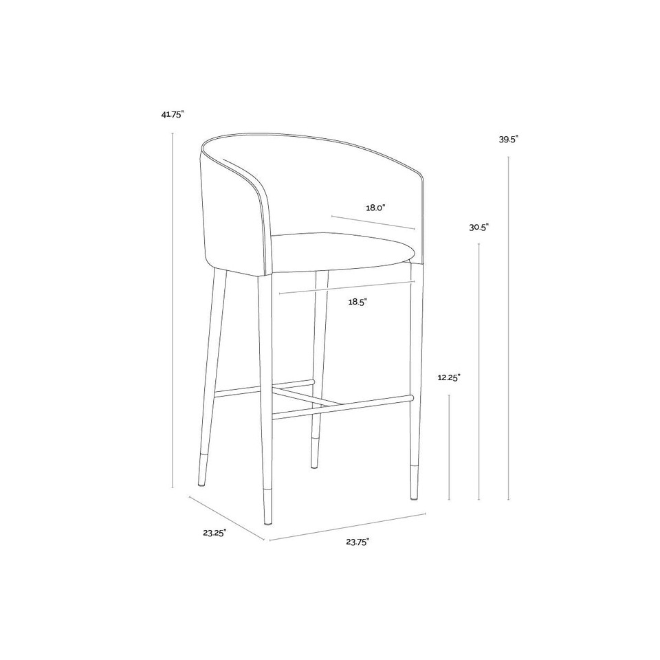 Asher Barstool Sparrow Grey / Napa Black, view 3