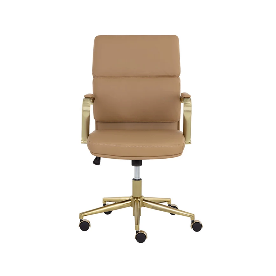 Kleo Tan Faux Leather Office Chair, view 5