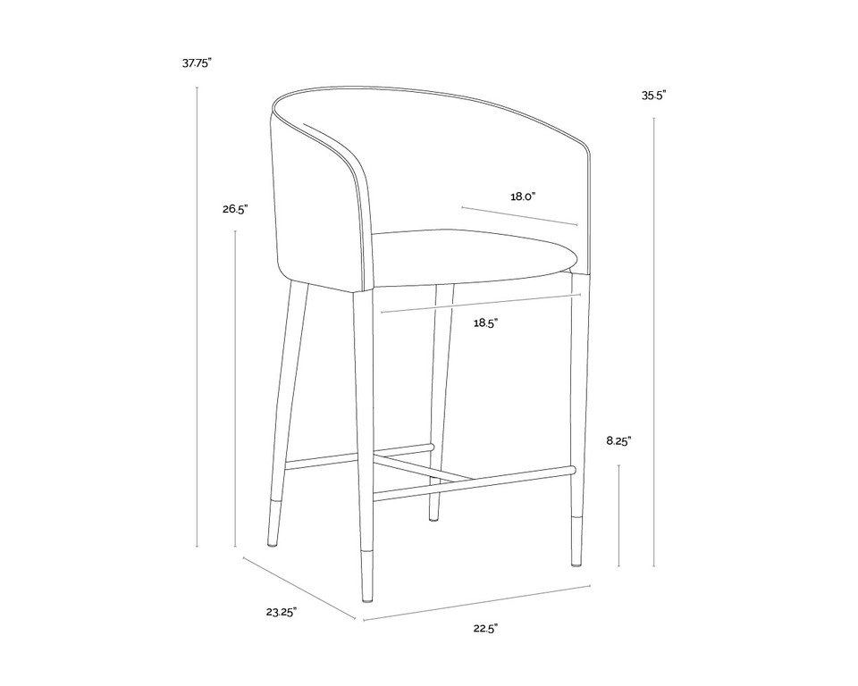 Asher Flint Grey / Napa Taupe Counter Stool