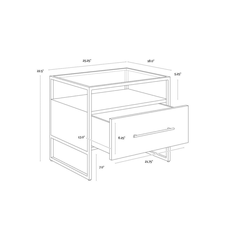 Venice Grey Shagreen Nightstand, view 3