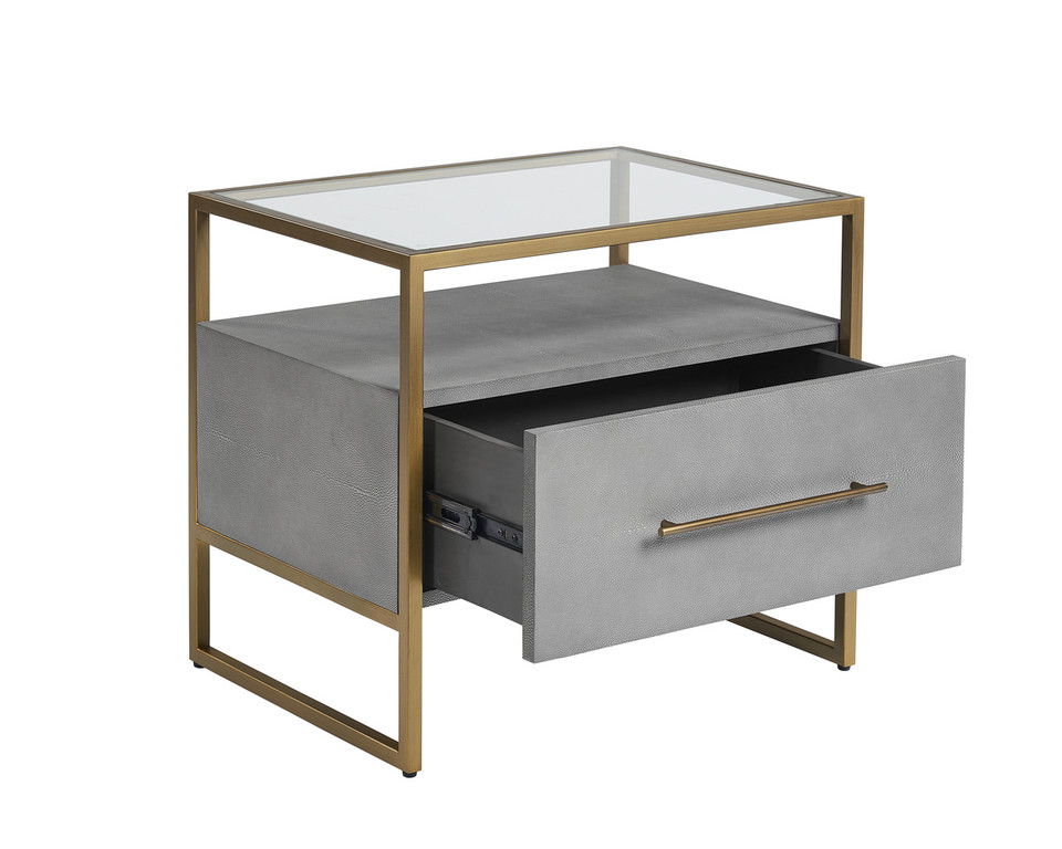 Venice Grey Shagreen Nightstand