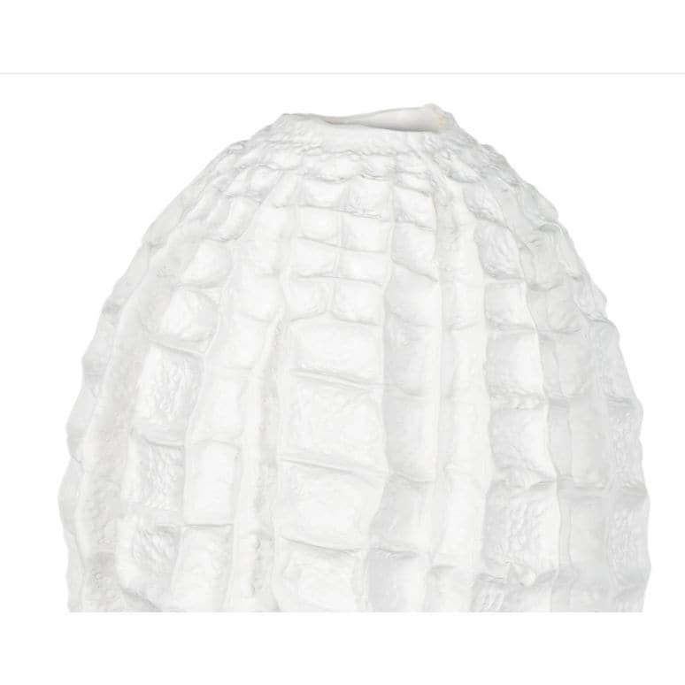 Caspian White Ceramic Vase, view 4