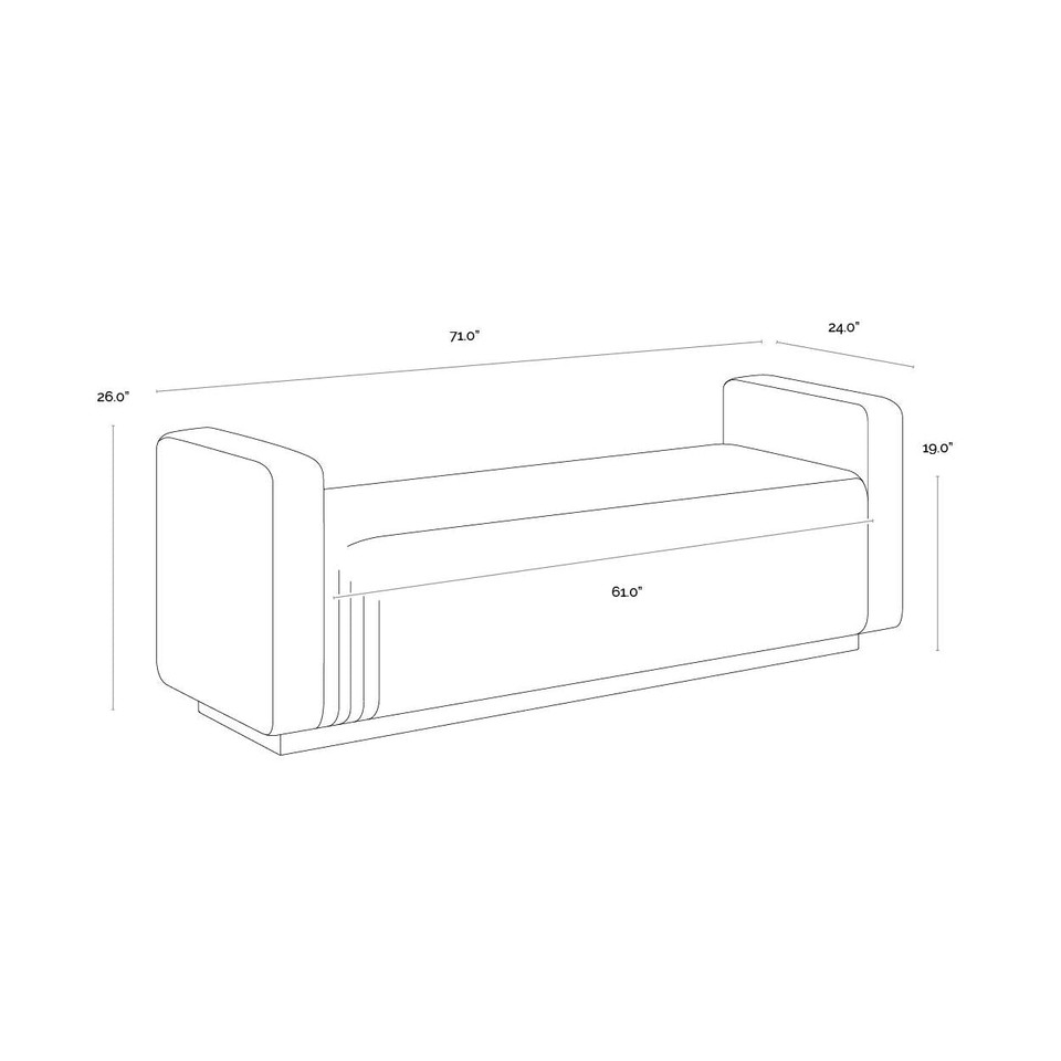Odette Maven Black Bench, view 8