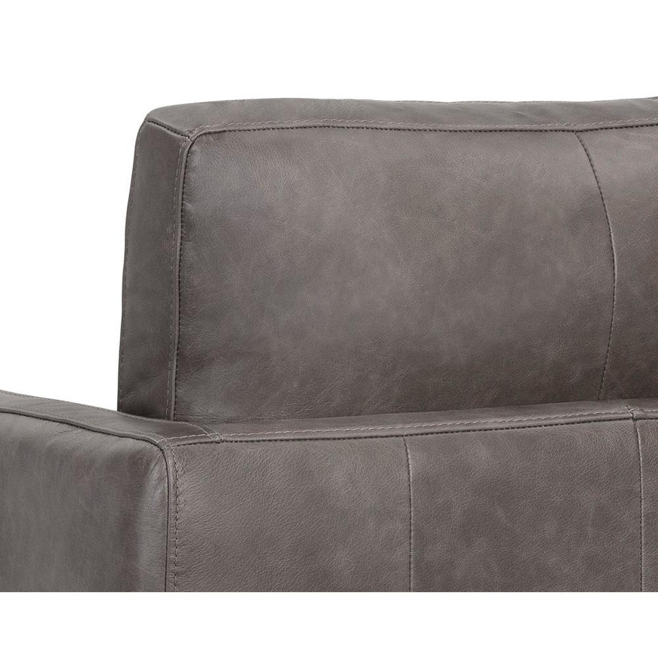 Portman Swivel Marseille Concrete Leather Lounge Chair, view 5