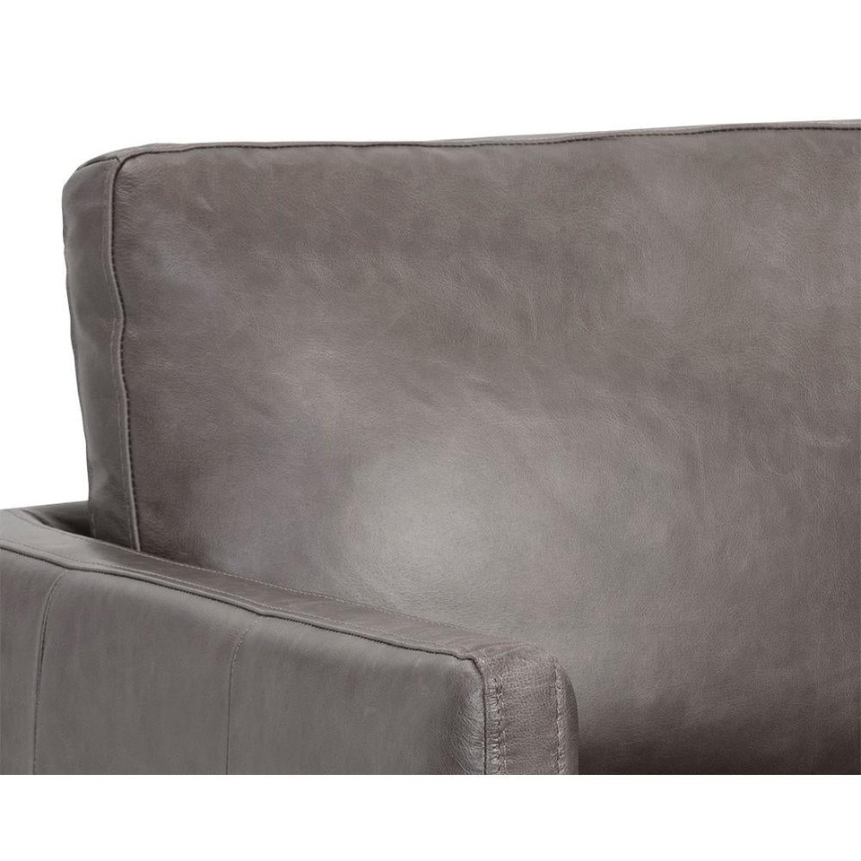 Portman Swivel Marseille Concrete Leather Lounge Chair, view 2