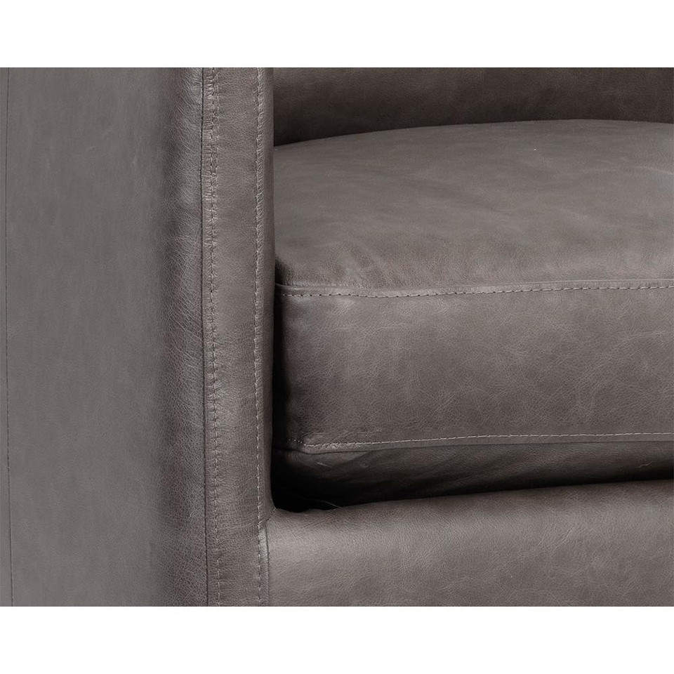 Portman Swivel Marseille Concrete Leather Lounge Chair