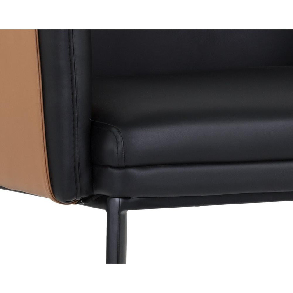 Carter Dining Napa Black / Napa Cognac Armchair