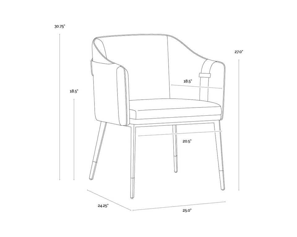 Carter Dining Napa Black / Napa Cognac Armchair