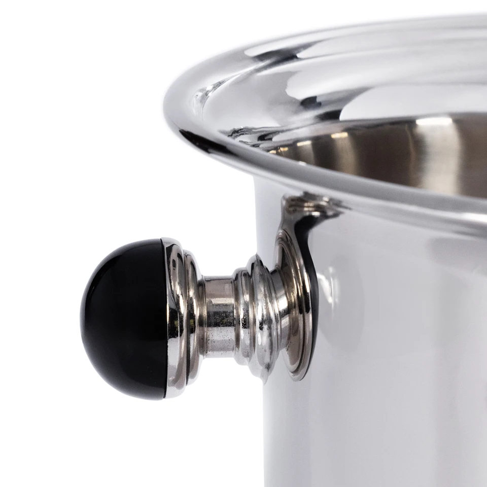 Duval Champagne Bucket, Black Stone Handles - Bucket Handle Detail | Bone & Brass