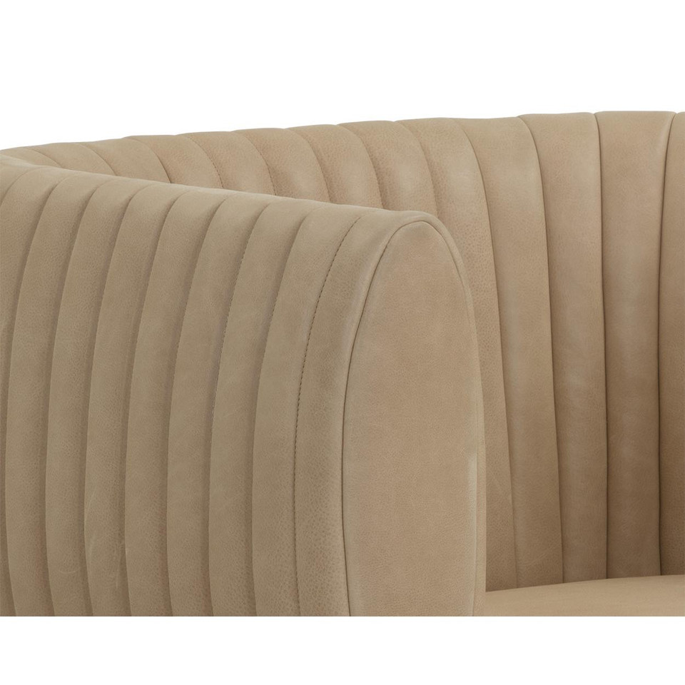 Tryor Sahara Sand Leather Lounge Chair, view 3