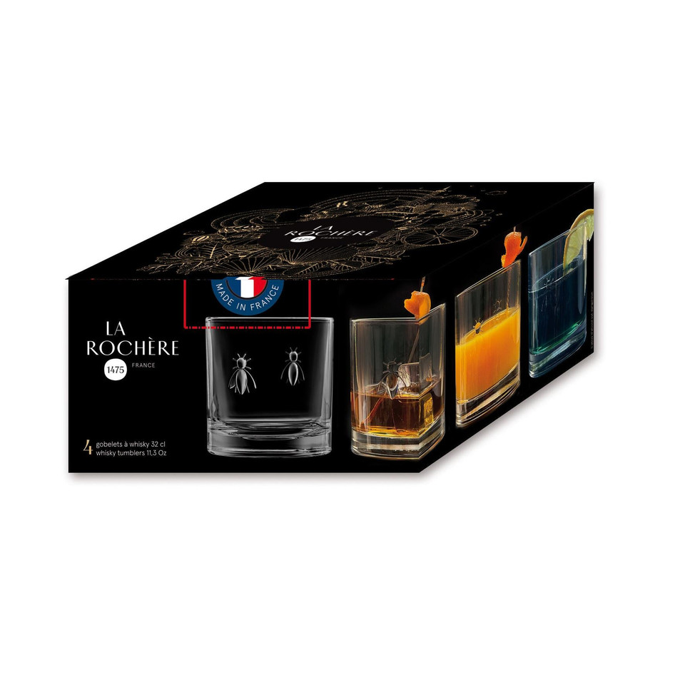 Clear Bee Whiskey Glasses, view 2