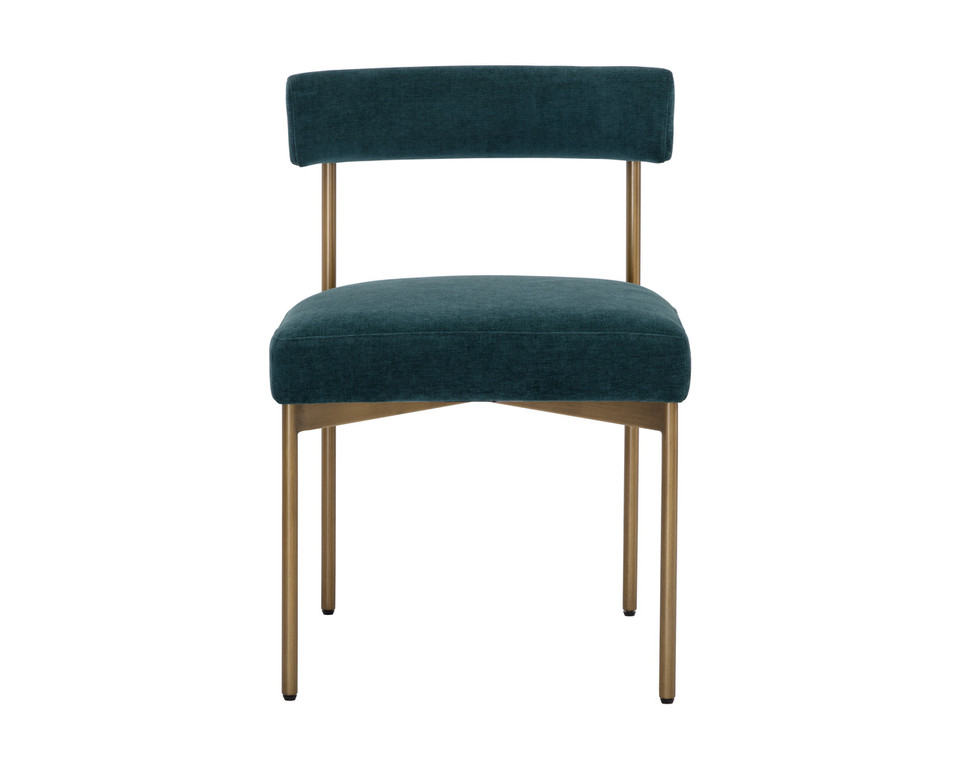 Seneca Antique Brass - Danny Teal Dining Chair