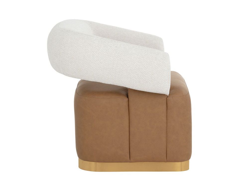 Aggie Swivel Milliken Cognac / Rhea Light Barley Lounge Chair