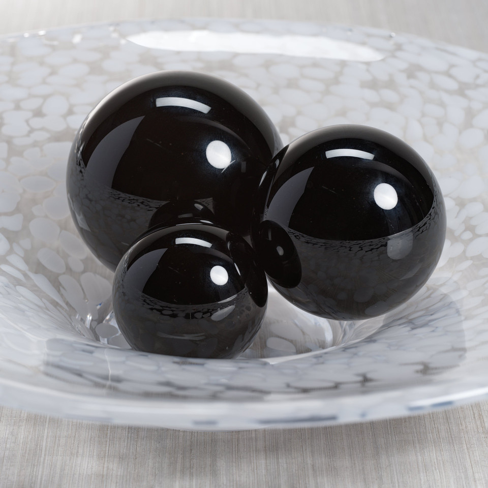 Noir Crystal Glass Decorative Balls - Alternate View | Bone & Brass