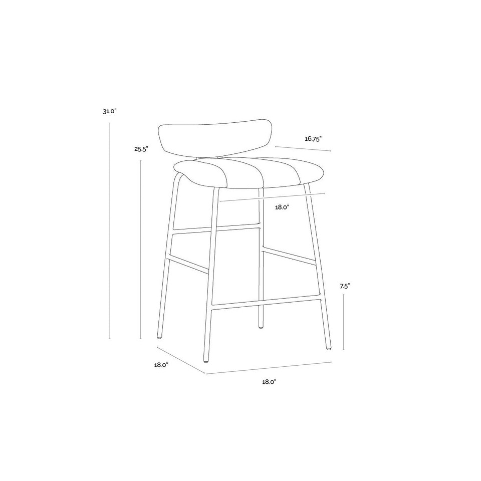 Lorelei Dillon Cream / Dillon Black Counter Stool, view 5