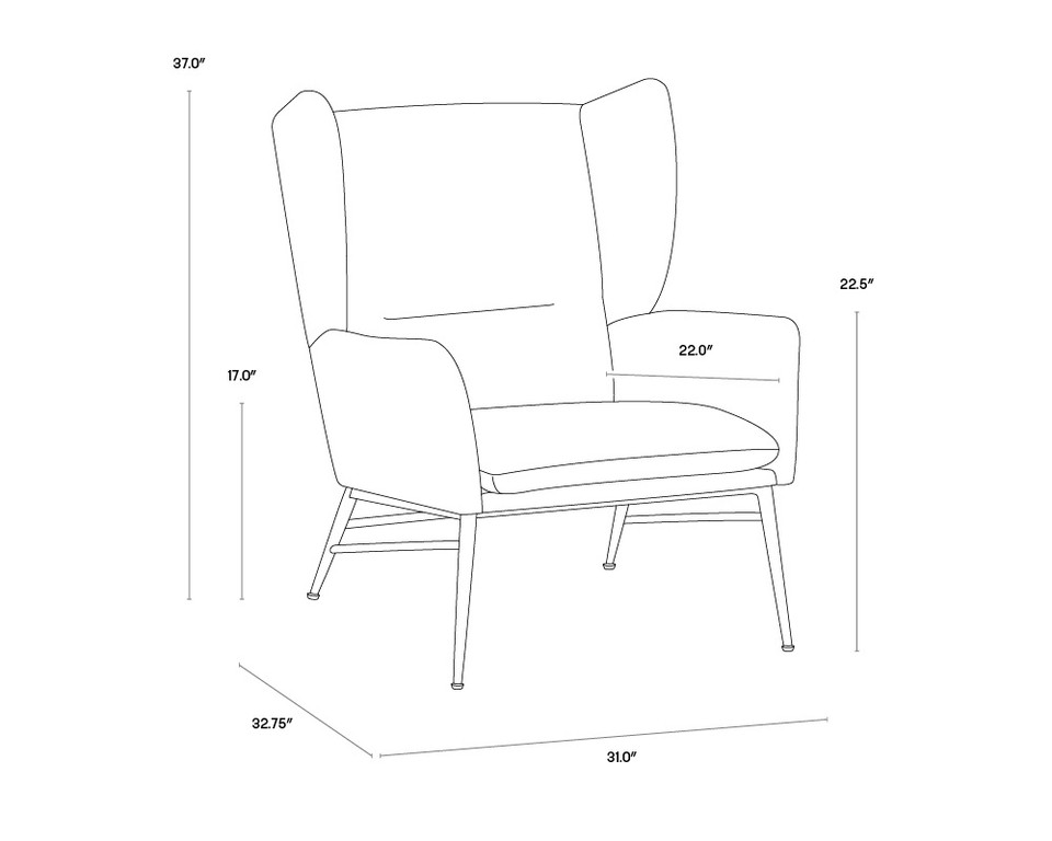 Kasen Belfast Navy Lounge Chair