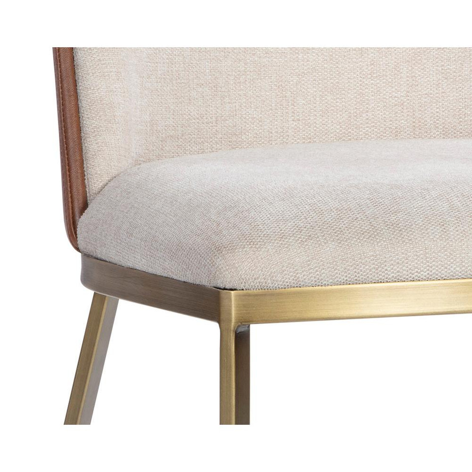 Marie Belfast Oatmeal / Bravo Cognac Dining Chair, view 2