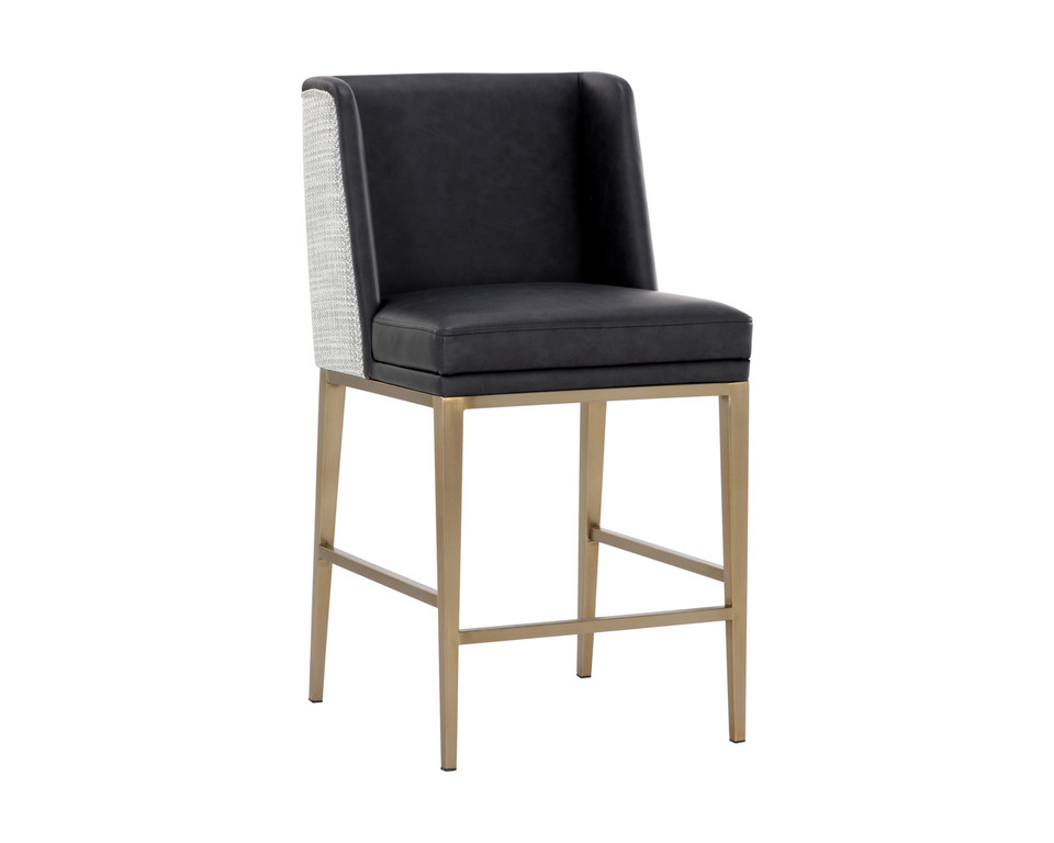 Joplin Cantina Black / Vera White Pepper Counter Stool