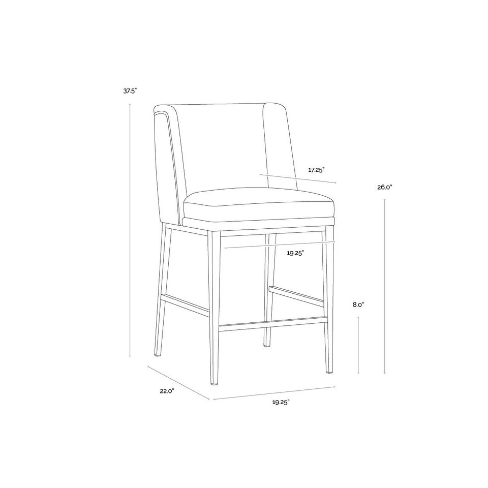 Joplin Cantina Black / Vera White Pepper Counter Stool, view 4