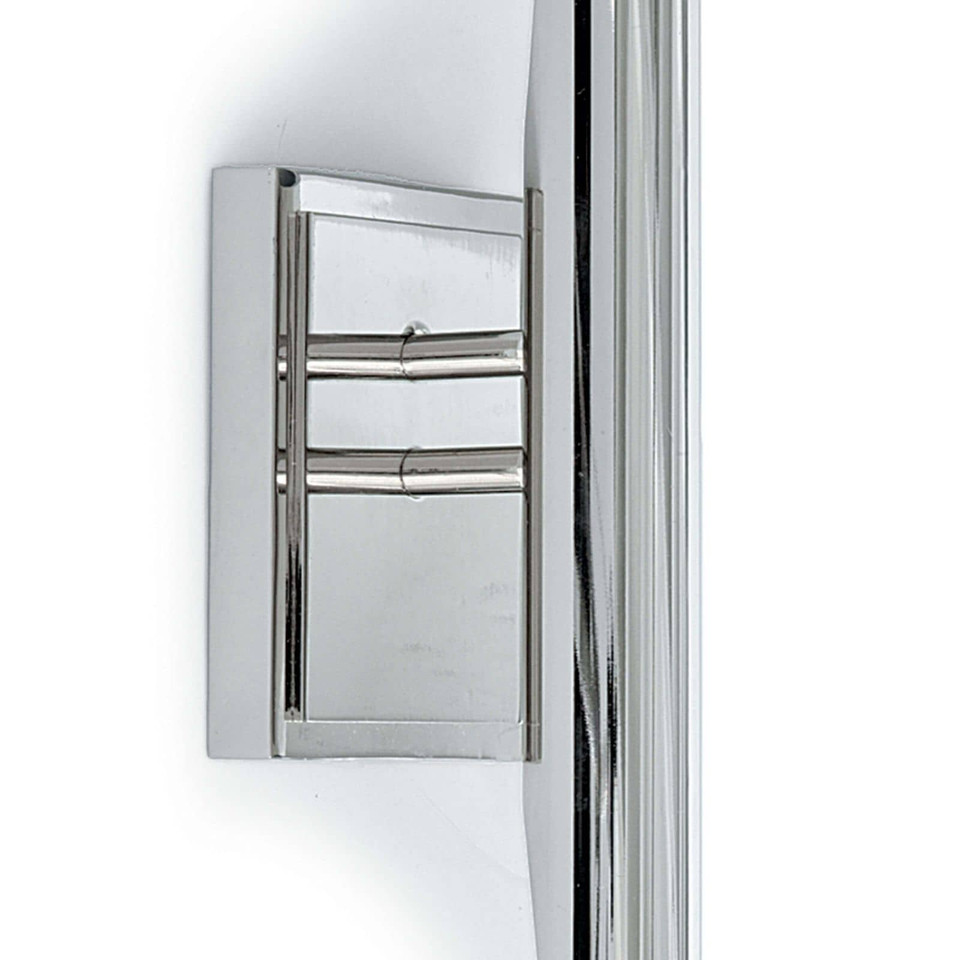 Redford Sconce in polished nickel, a sleek, modern steel wall light.