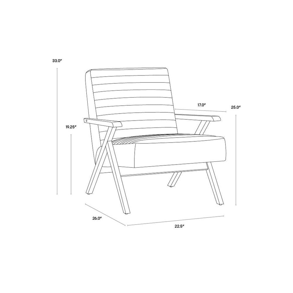 Peyton Bravo Cognac Lounge Chair, view 9