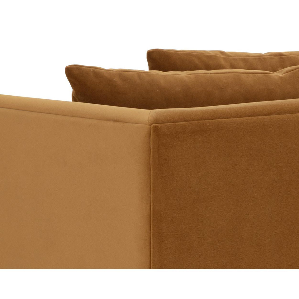 Kira 96" Meg Gold Velvet Sofa – Modern Luxury Sofa, view 4
