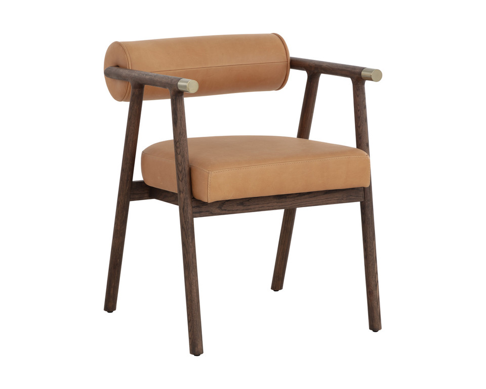 Sova Dining Antique Brown - Sahara Camel Leather Armchair
