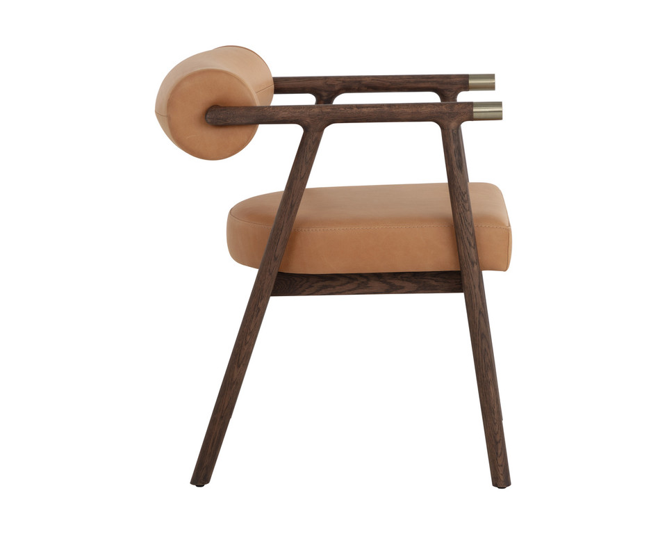 Sova Dining Antique Brown - Sahara Camel Leather Armchair