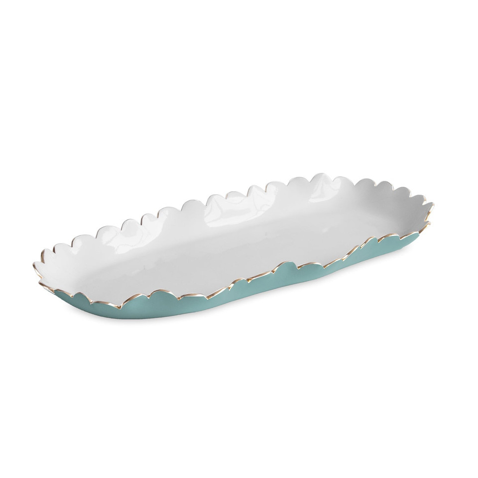Encanto Colette Oblong Tray (Turquoise White) | Bone & Brass