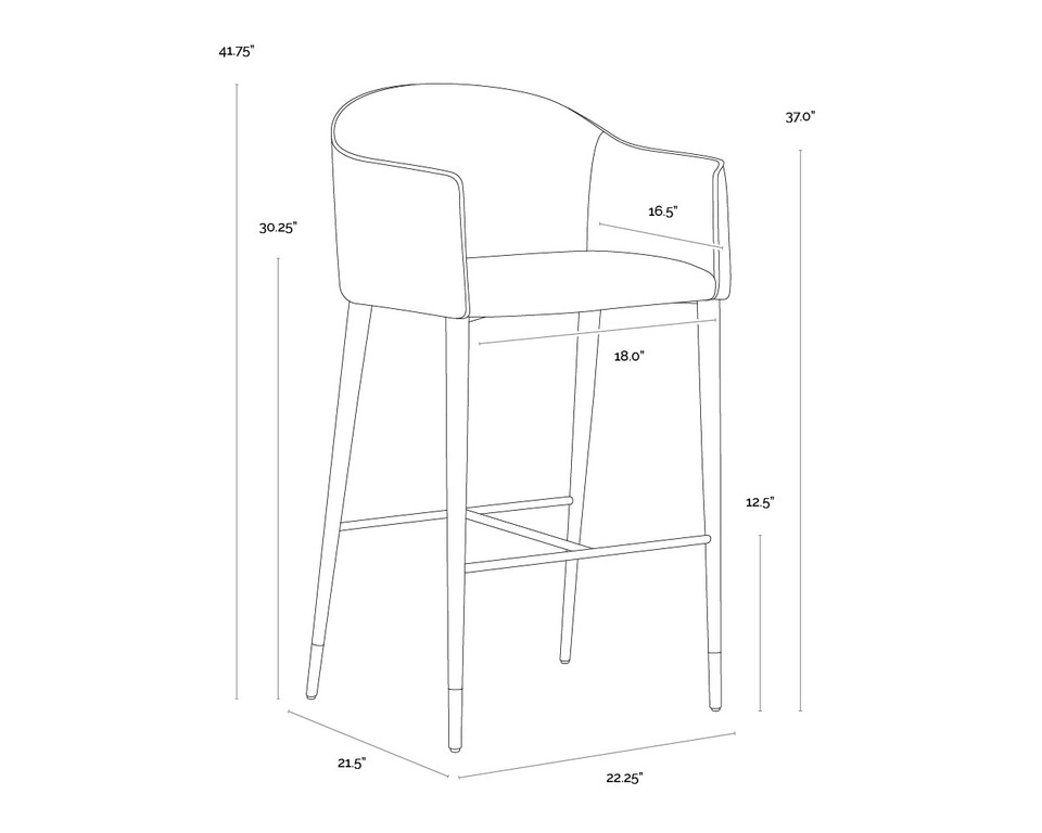 Kylin Barstool Dillon Cream / Bravo Ash