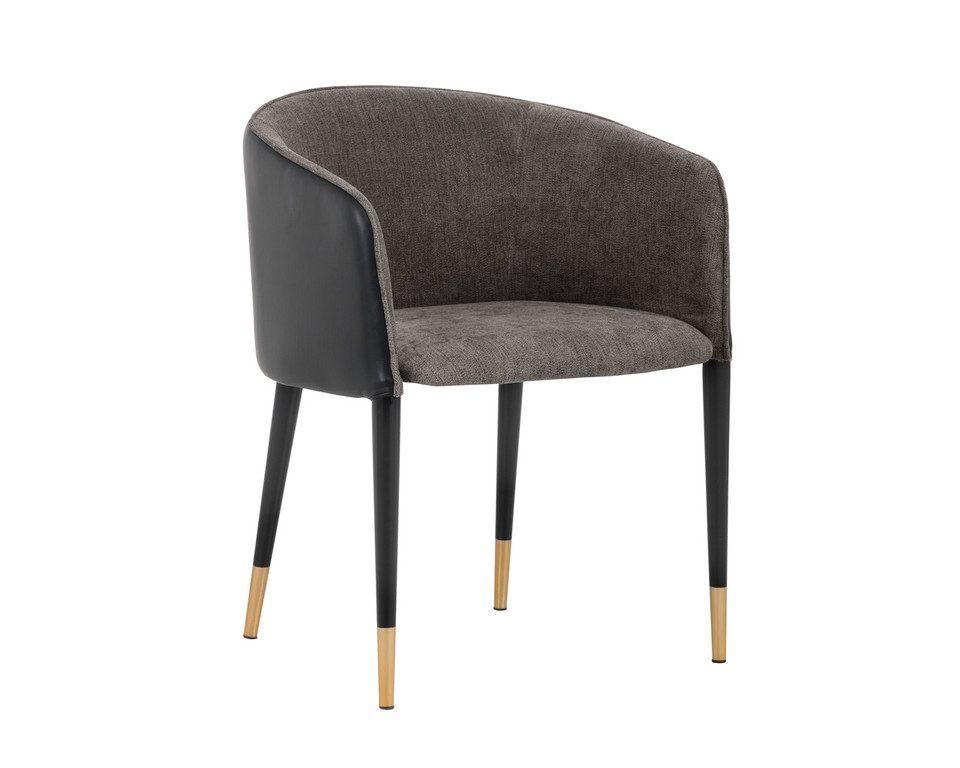 Asher Dining Sparrow Grey / Napa Black Armchair