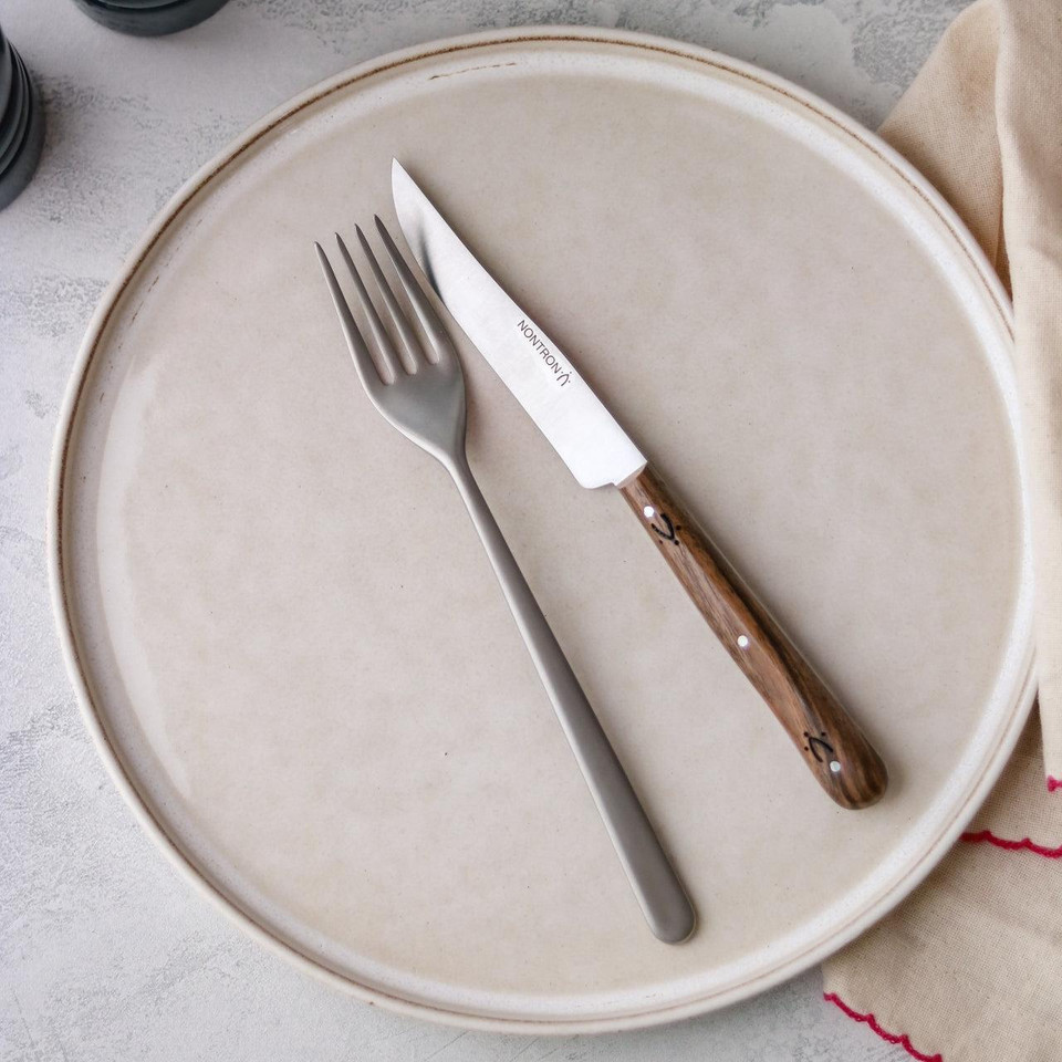 Nontron Steak Knives & Flatware Sets Burled Walnut, view 6