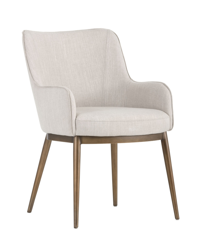 Franklin Dining Beige Linen Armchair