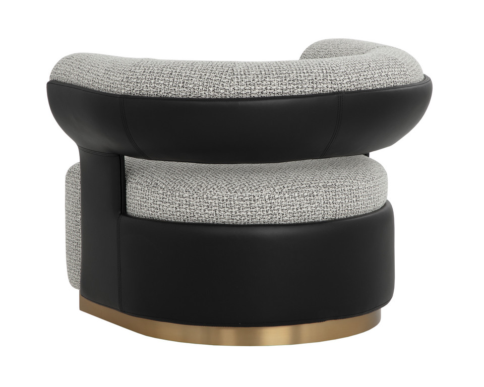 Olida Swivel Helios Check Black / Napa Black Lounge Chair