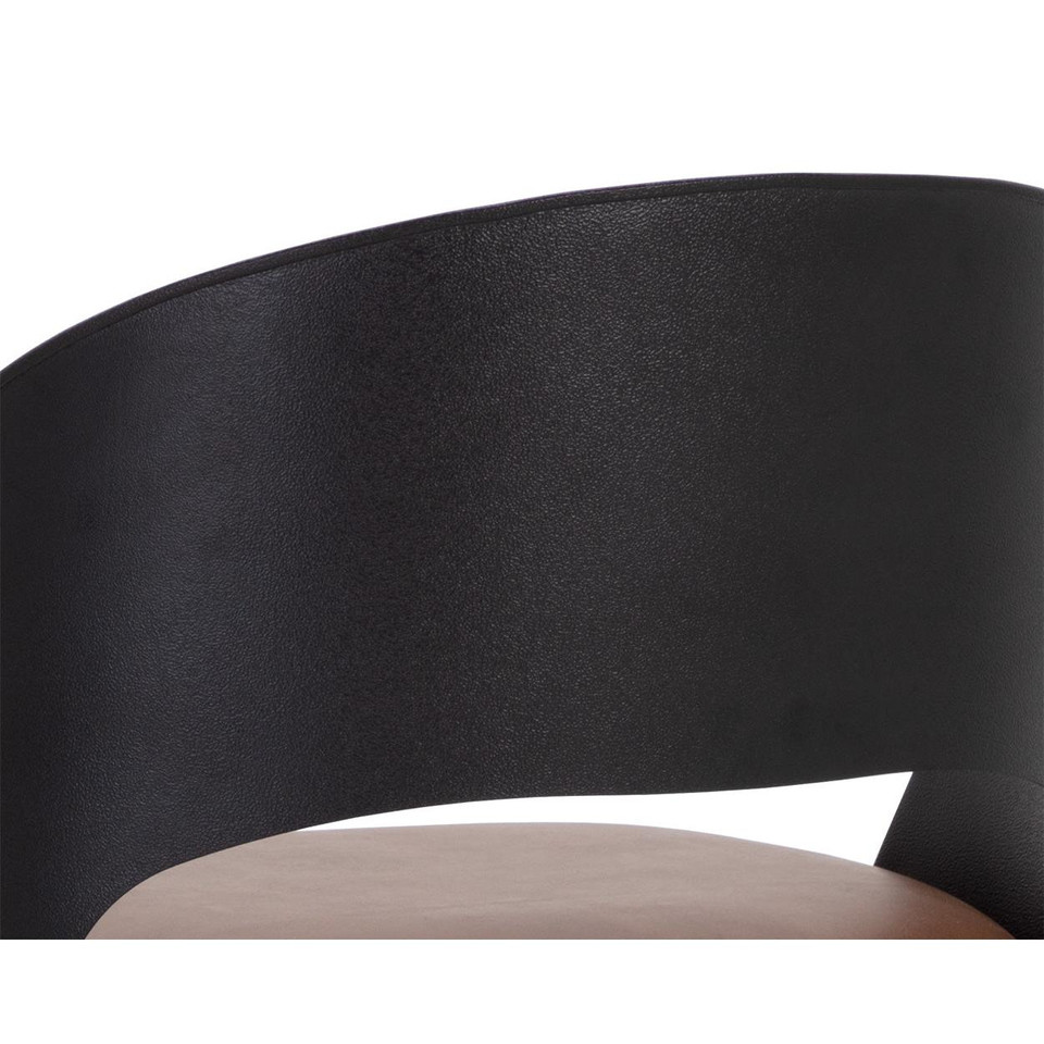 Dezirae Barstool Black - Cognac Leather, view 5