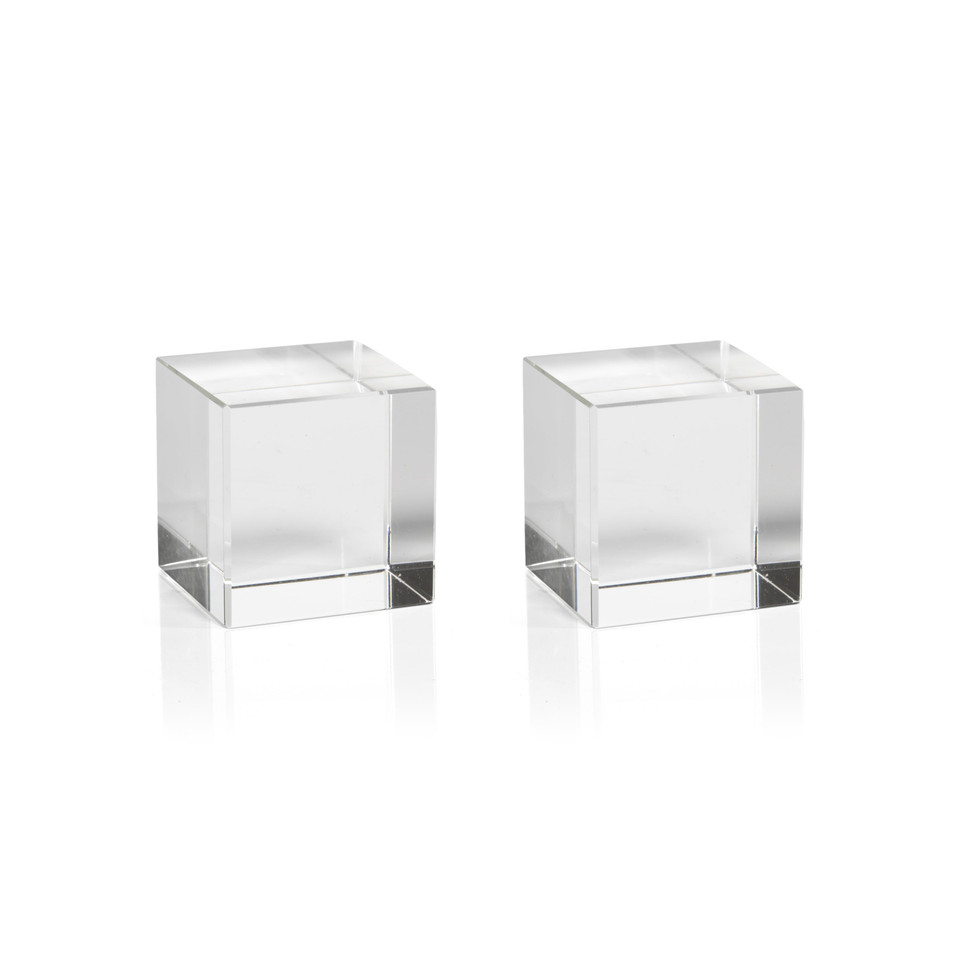 June Crystal Glass Cube Decorative Accessory - Close Up | Bone & Brass