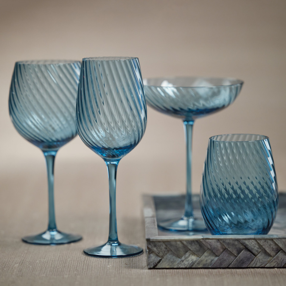 Sierra Optic Swirl Cocktail Glasses, Set 4 - Glass Detail | Bone & Brass