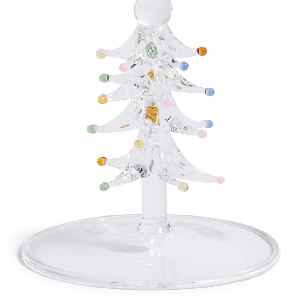 Treetop Cheers Wine Glasses - Holiday Stemware, Set of 4 - Glass Stem Detail | Bone & Brass