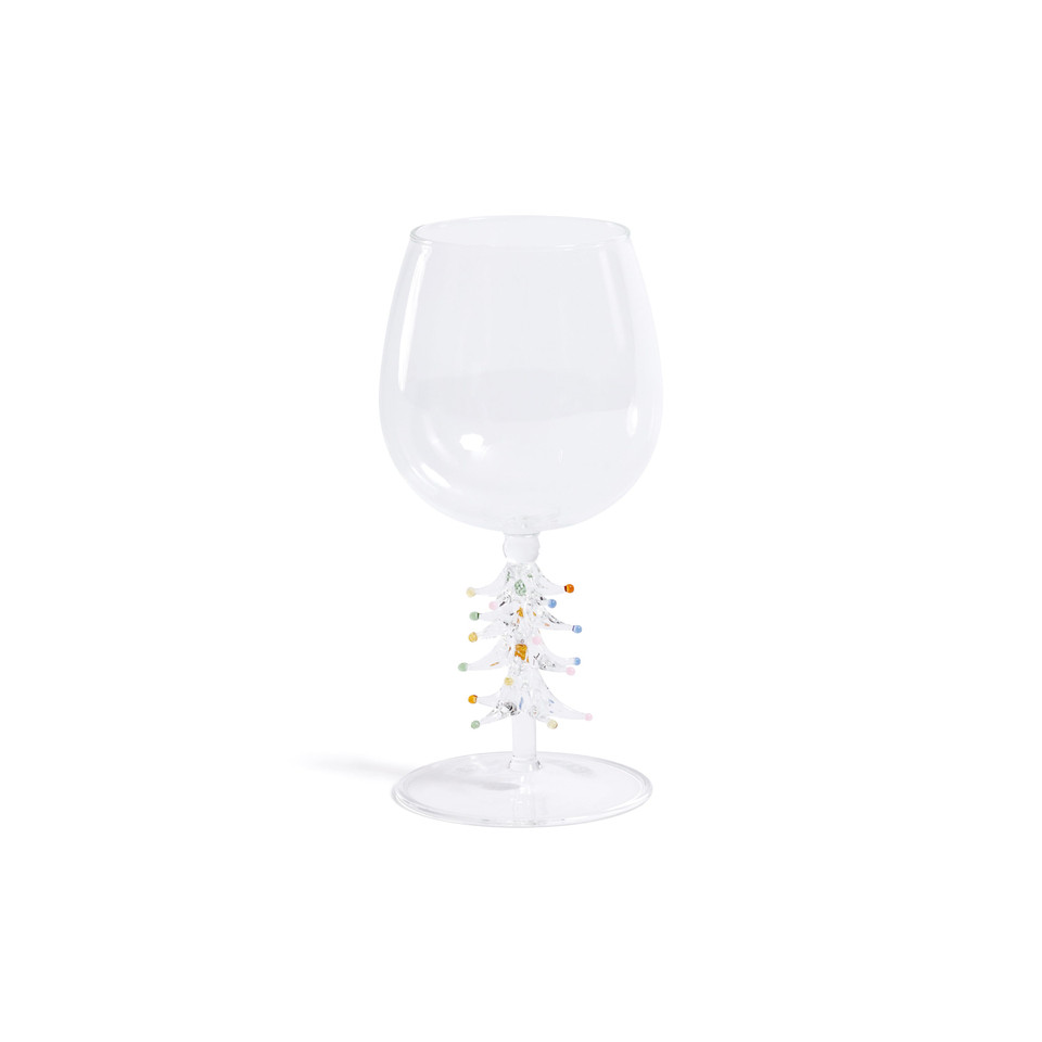 Treetop Cheers Wine Glasses - Holiday Stemware, Set of 4 - Glass View | Bone & Brass