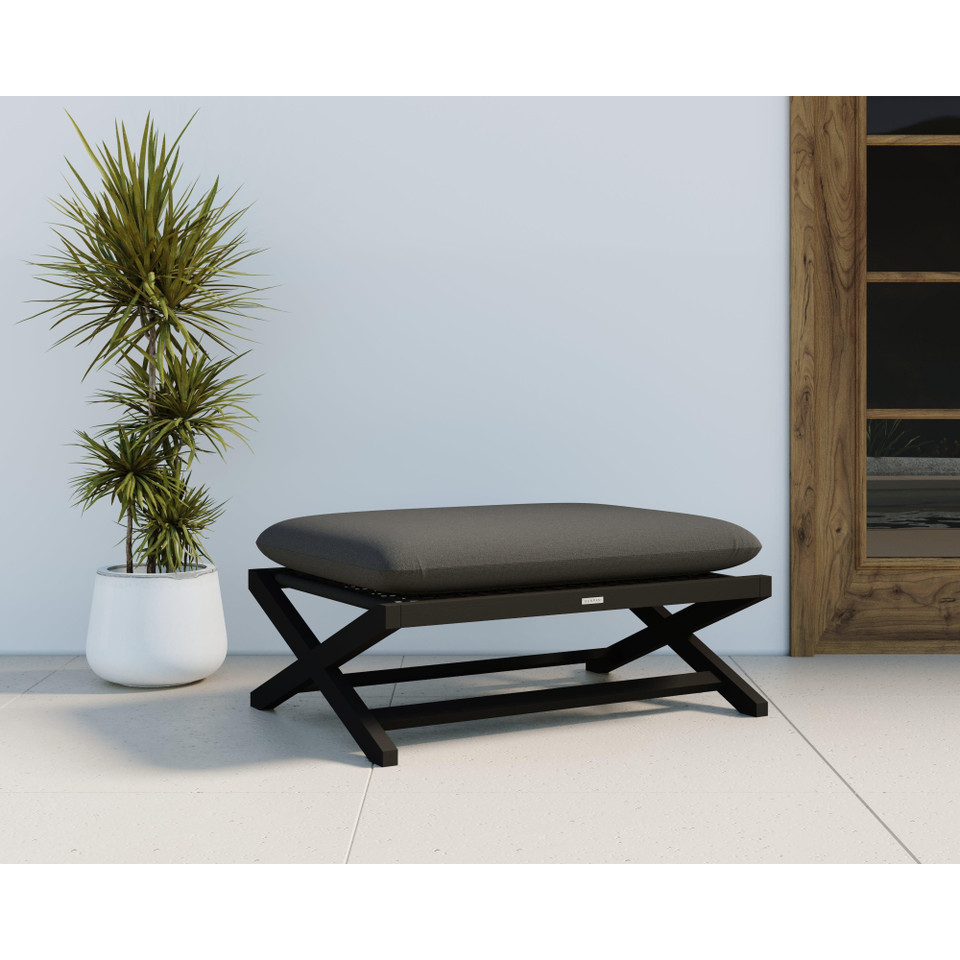 Bari Charcoal - Gracebay Grey Stool, view 2