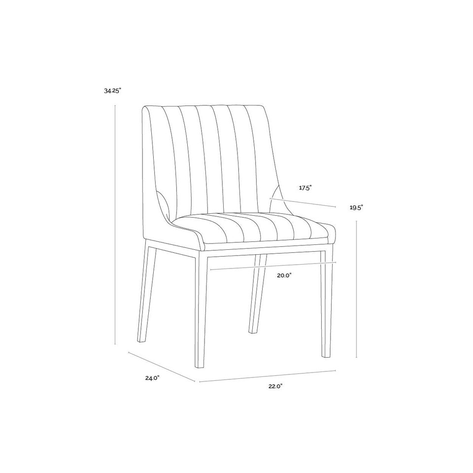 Halden Beige Linen Dining Chair, view 4
