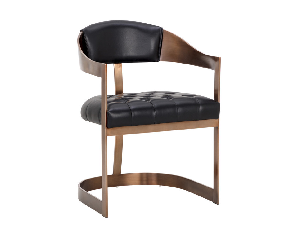 Beaumont Dining Antique Brass - Cantina Black Armchair