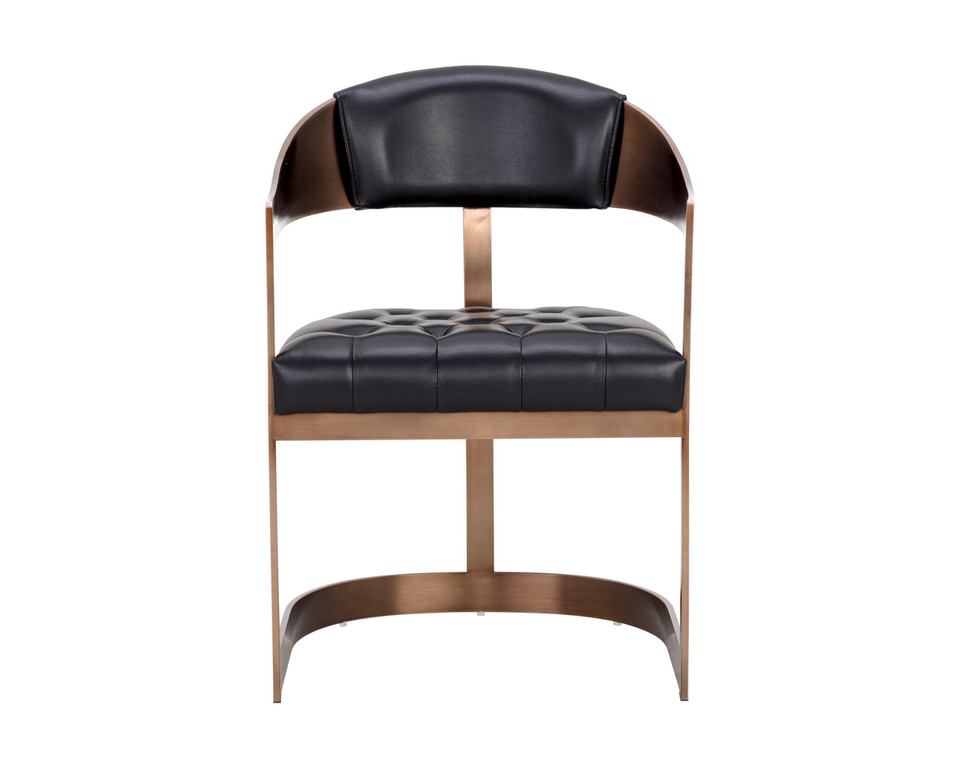 Beaumont Dining Antique Brass - Cantina Black Armchair