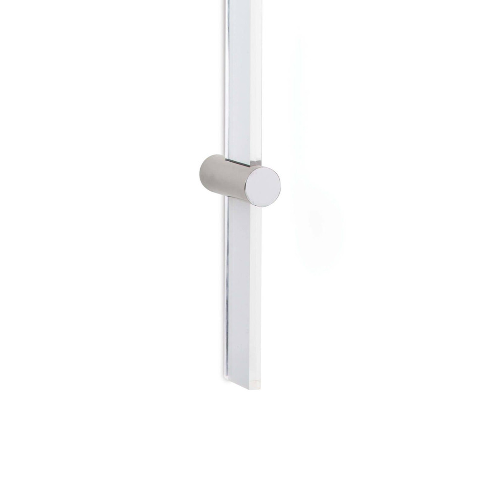 Taurus sconce with polished nickel accents and a clear acrylic body, showcasing modern glamour.