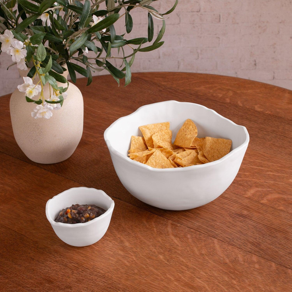 Vida Nube Osaka Small Bowl White - Bowl Top View | Bone & Brass