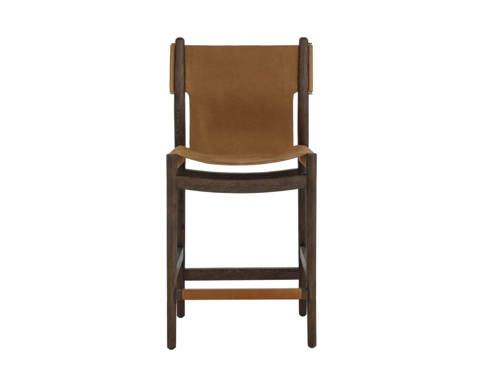 Argus Nubuck Caramel Leather Counter Stool