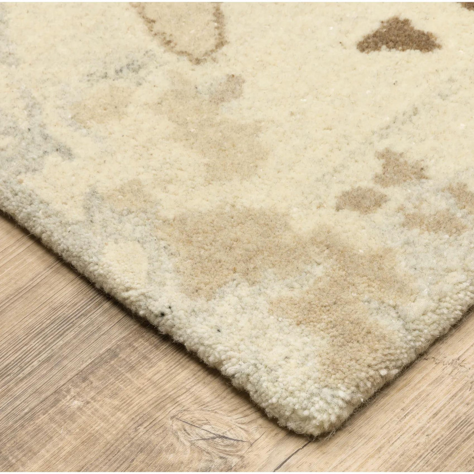 Anastasia Ivory & Grey Contemporary Rug - Rug Pattern Detail | Bone & Brass