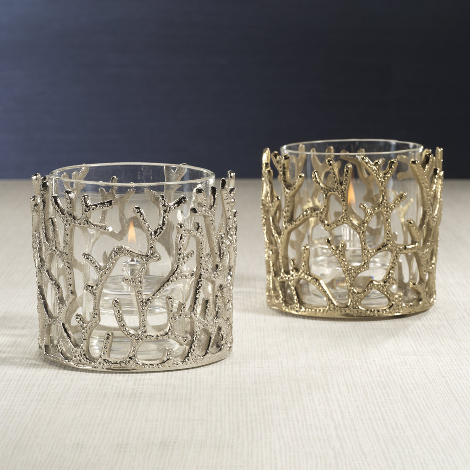 Coral Sea Nickel Hurricane w/ Glass Insert - Hurricane Glass Detail | Bone & Brass
