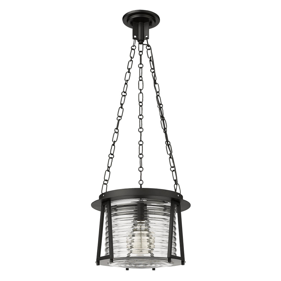 Matte Black Cape Harbor Glass Pendant, view 5